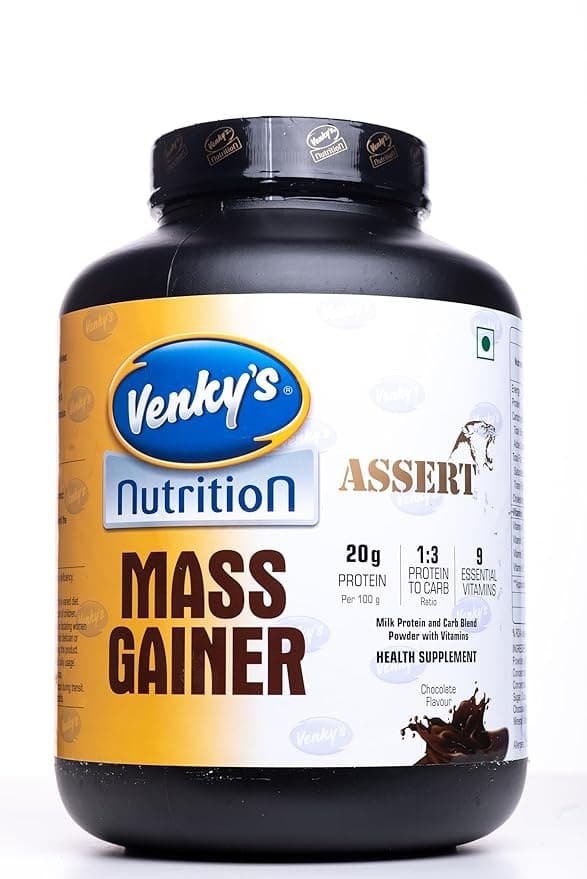 Venky's Nutrition Venky's Nutrition Assert Mass Gainer - 3KG (Chocolate) with New Pack and free shaker